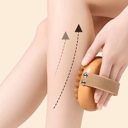 Wooden Body And Scalp Massage Brush For Cellulite Relief 5