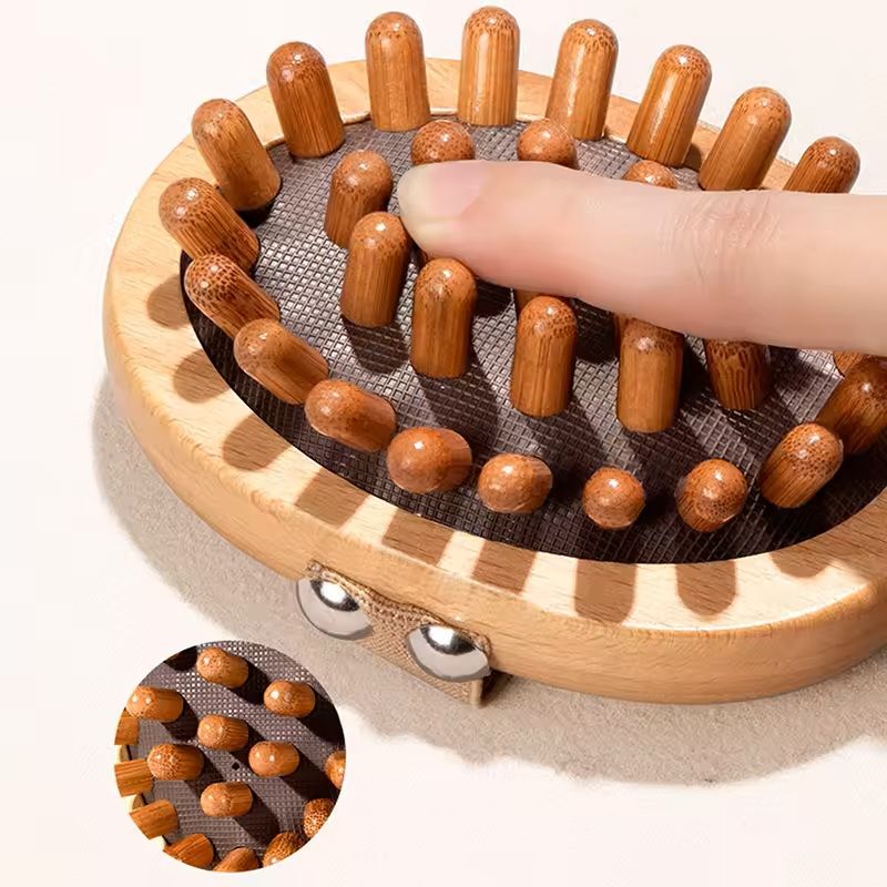 Wooden Body And Scalp Massage Brush For Cellulite Relief 6