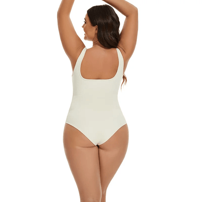 GUUDIA Ribbed Tummy Control Bodysuit  Light Compression Shapewear With Open Crotch Design 1