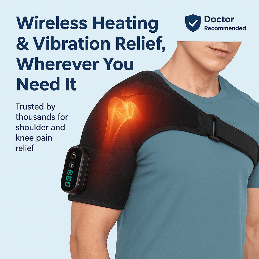 Detachable Wireless Control Electric Heating Vibration Massager For Shoulder And Knee Pain Relief 1