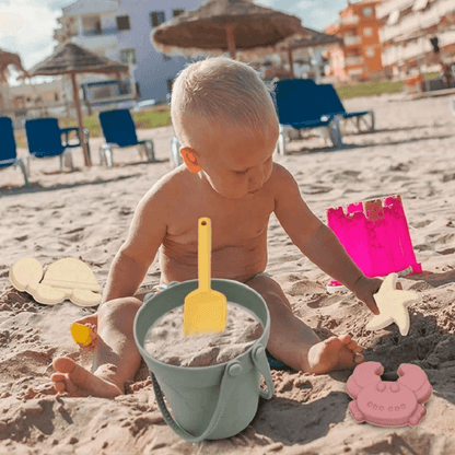 Silicone Kids Beach Toy Set  Durable Sand Bucket And Shovel For Outdoor Play And Travel 1