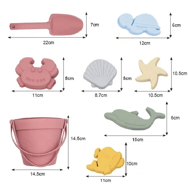 Silicone Kids Beach Toy Set  Durable Sand Bucket And Shovel For Outdoor Play And Travel 2