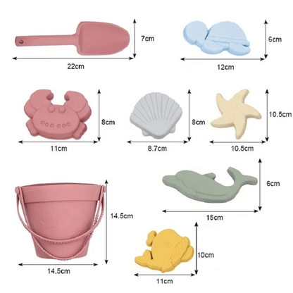 Silicone Kids Beach Toy Set  Durable Sand Bucket And Shovel For Outdoor Play And Travel 2
