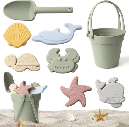 Silicone Kids Beach Toy Set  Durable Sand Bucket And Shovel For Outdoor Play And Travel 7