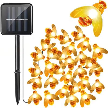 Solar Honey Bee String Lights for Garden and Outdoor Decoration