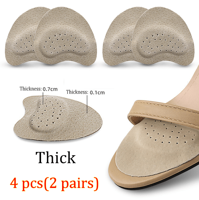 4Pack AntiSlip Leather Forefoot Pads  High Heel Pain Relief Inserts For Womens Shoes 2
