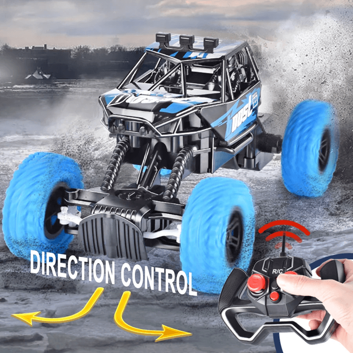 OffRoad Remote Control Toy Car  Flashing Lights Rubber Wheels And Stunt Action For Kids 2