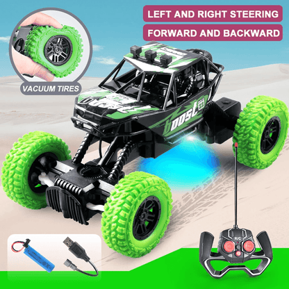 OffRoad Remote Control Toy Car  Flashing Lights Rubber Wheels And Stunt Action For Kids 1