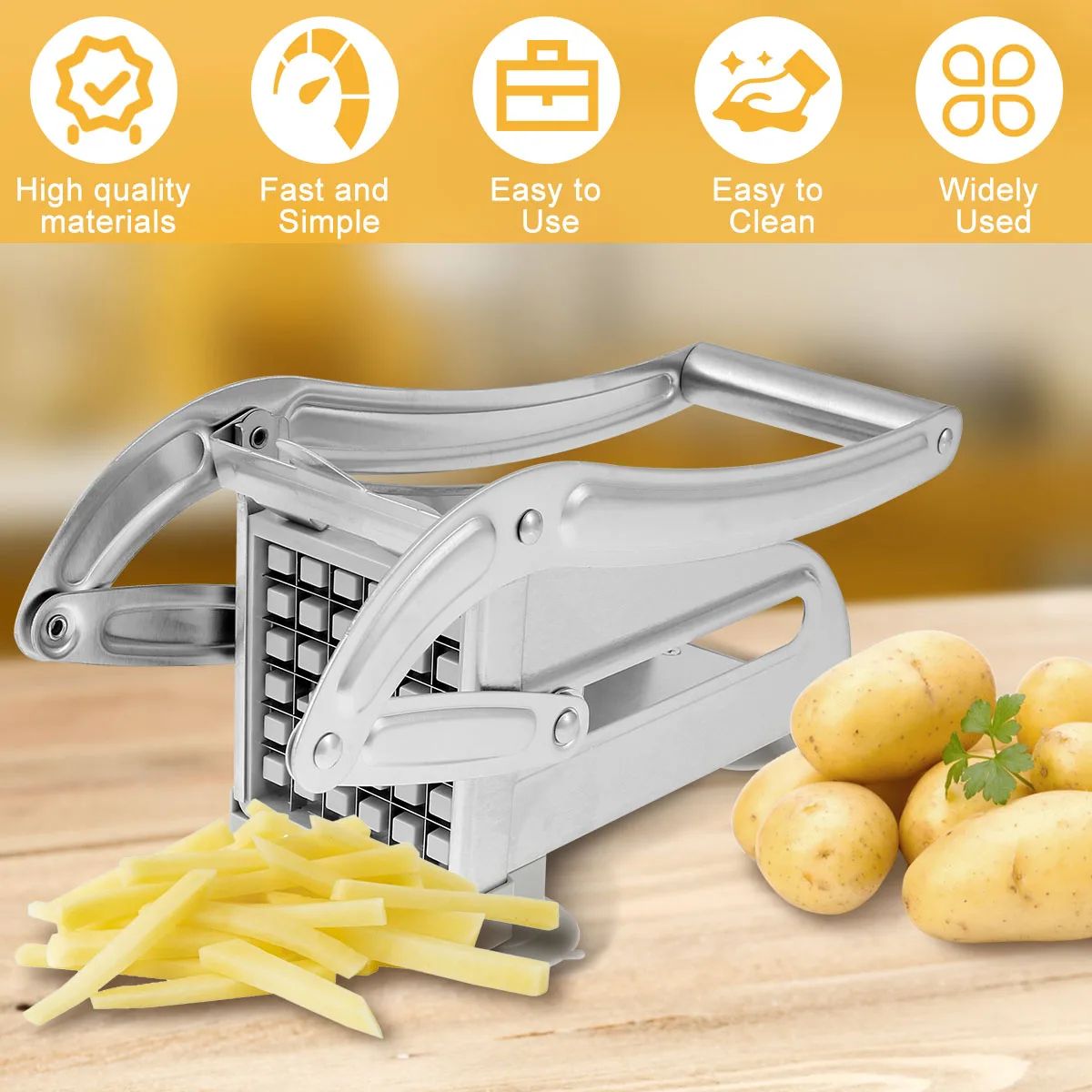 Stainless Steel French Fry Cutter Manual Potato Chipper With Sharp Blades Multifunction Vegetable F 2
