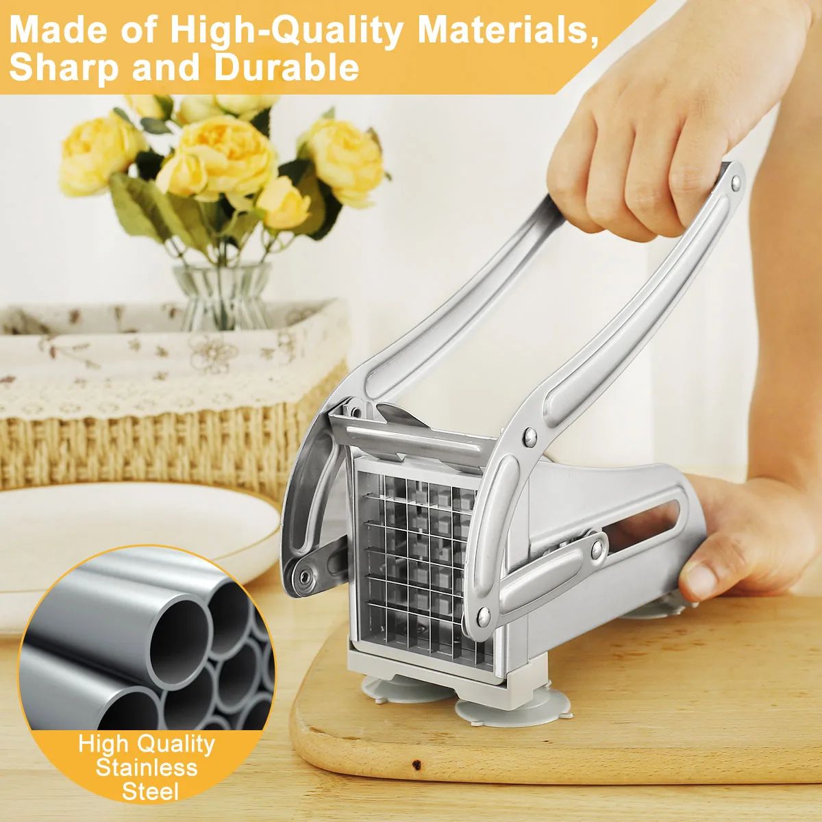 Stainless Steel French Fry Cutter Manual Potato Chipper With Sharp Blades Multifunction Vegetable F 3
