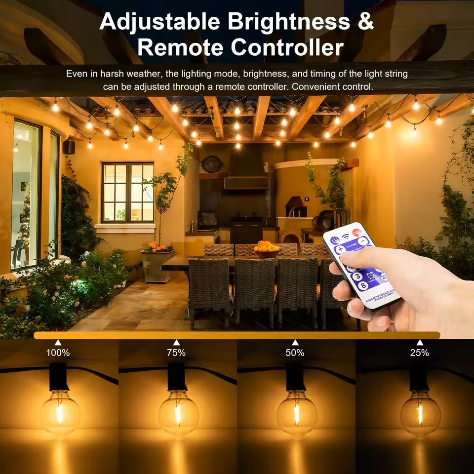 Solar G40 String Lights For Outdoor Patio And Backyard Lighting 1