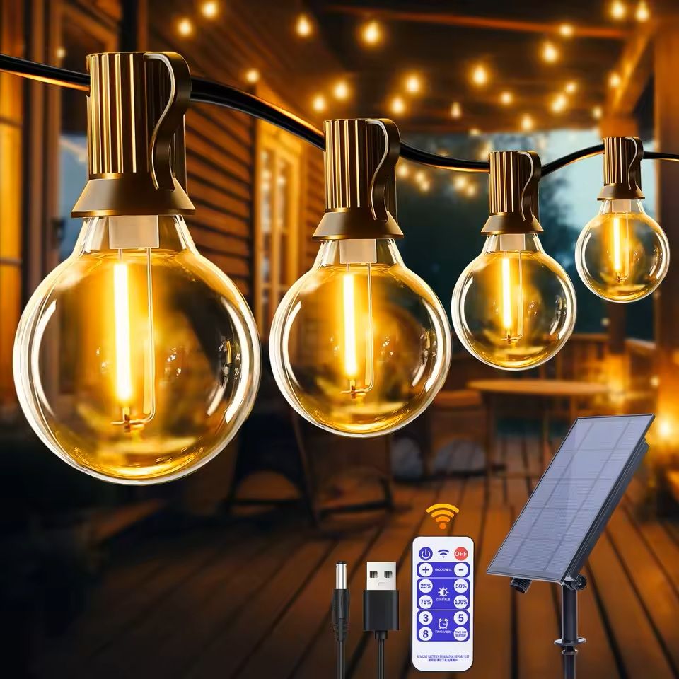 Solar G40 String Lights For Outdoor Patio And Backyard Lighting 5