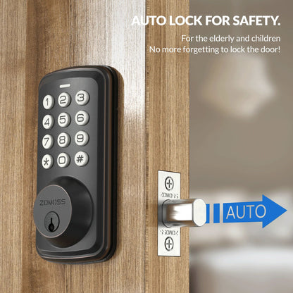 ZOMOSS Smart Keypad Door Lock Digital Code Keyless Entry With AntiPeeking Password Auto Lock Easy I