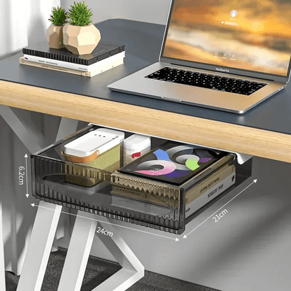 Invisible UnderDesk PullOut Storage Box Large Capacity Hanging Shelf Drawer 6