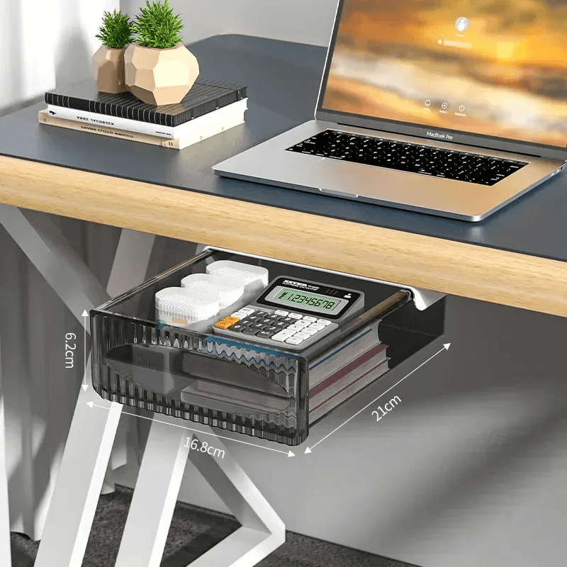 Invisible UnderDesk PullOut Storage Box Large Capacity Hanging Shelf Drawer 5