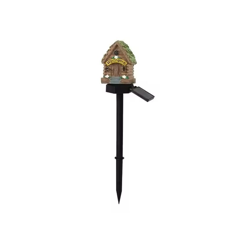 Solar Resin Mushroom House Light For Garden And Lawn Decoration 7
