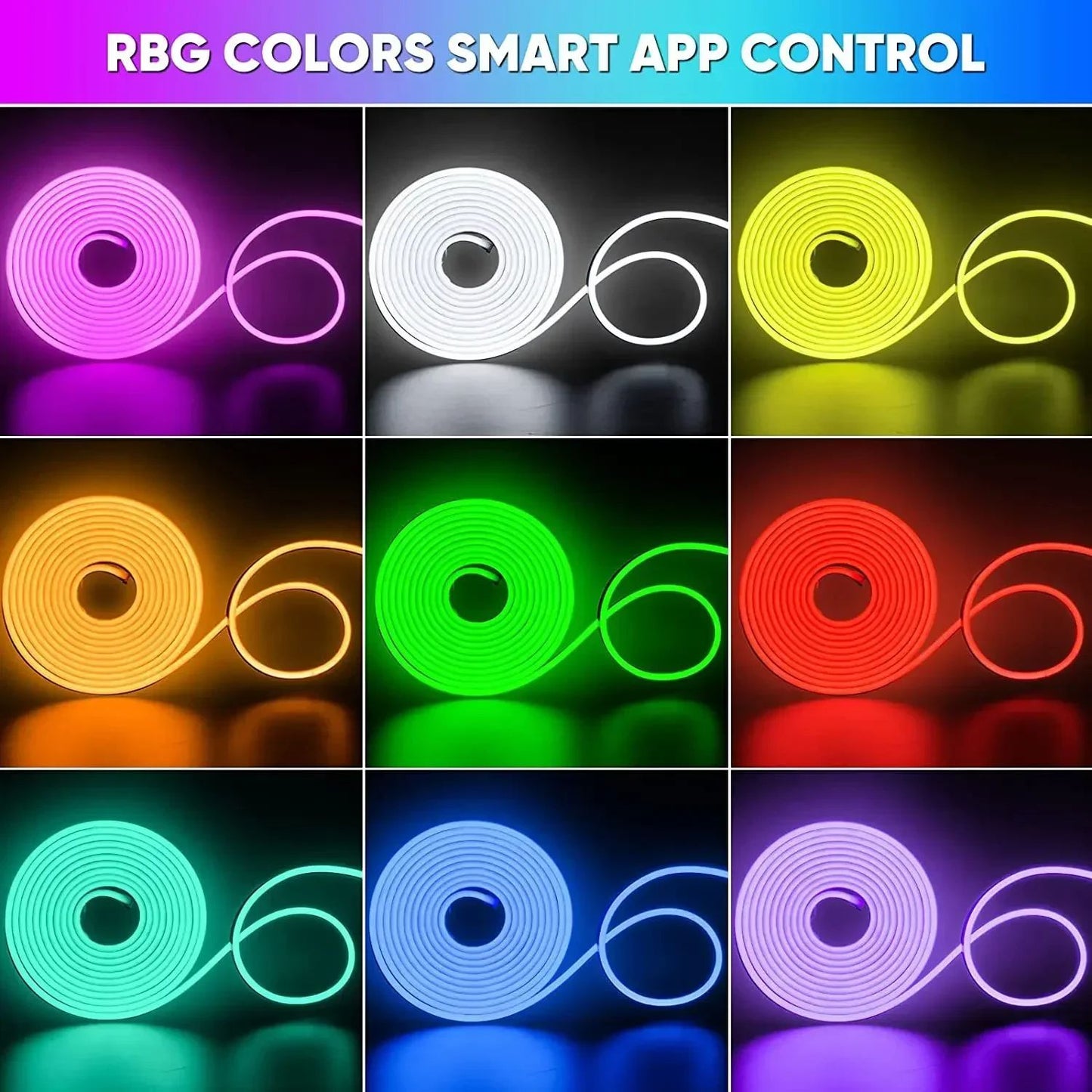Flexible RGB Neon LED Strip IP65 Waterproof USB DIY Neon Ribbon With Tuya Smart Life App  Voice Con 1