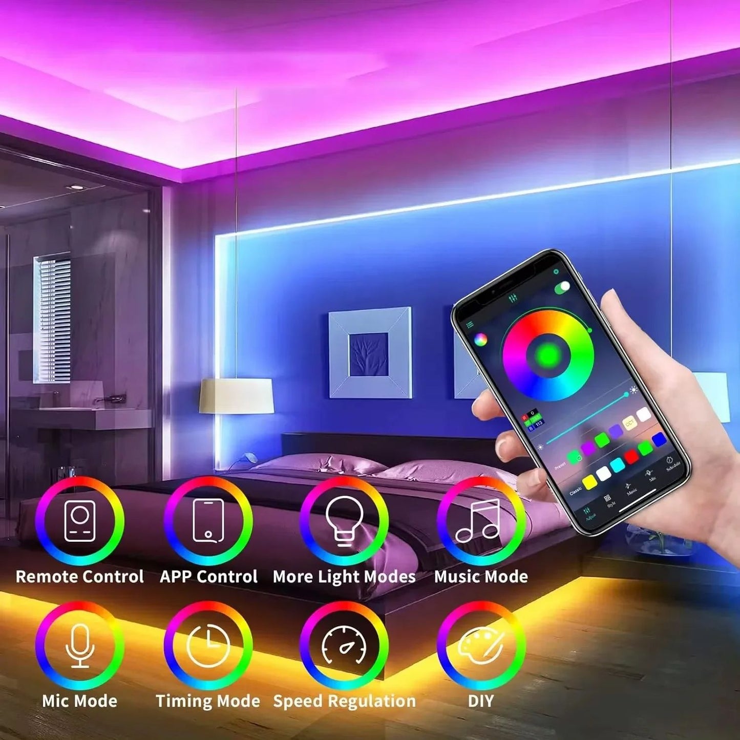 Flexible RGB Neon LED Strip IP65 Waterproof USB DIY Neon Ribbon With Tuya Smart Life App  Voice Con 2