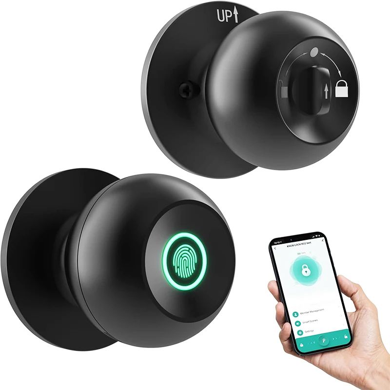 CIEPOJIET Bluetooth Smart Lock Tuya Fingerprint Door Lock With Keyless Entry Secure Tuya App  Key C 6