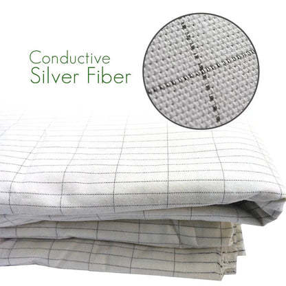 Earthed Silver Fiber Pillowcase With Earthing Cord Organic Cotton Grounding EMF Protection Kit For  4