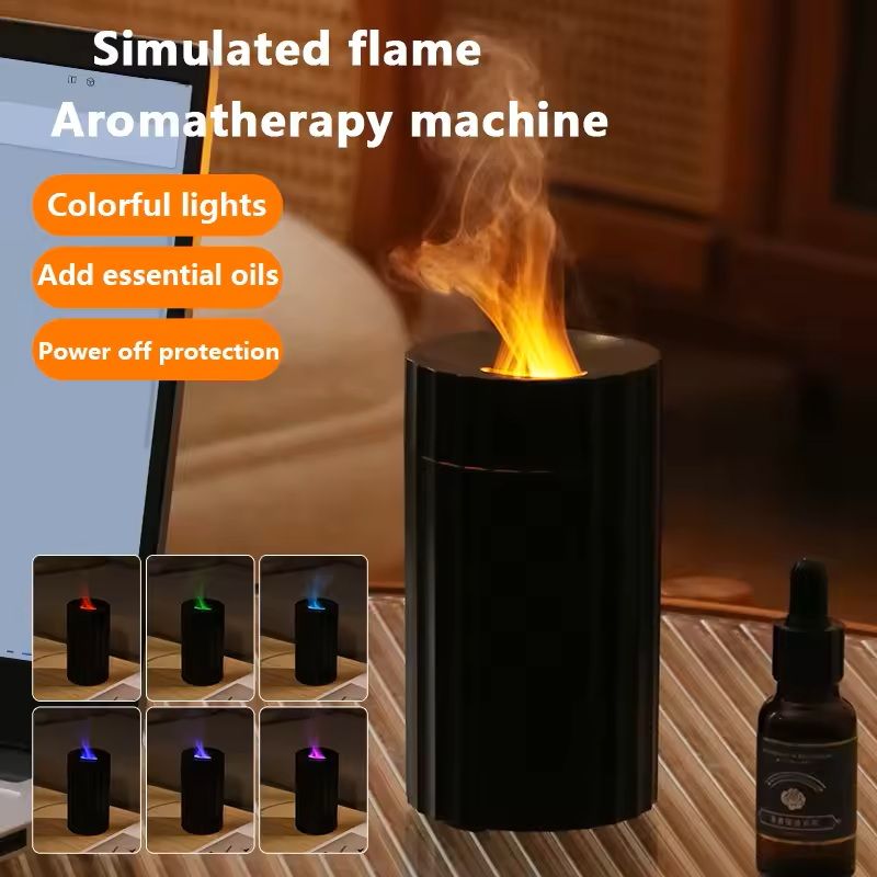 Simulated Flame Aromatherapy Diffuser with LED Light and USB Power