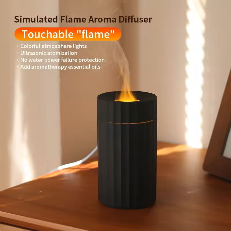Simulated Flame Aromatherapy Diffuser With LED Light And USB Power 5