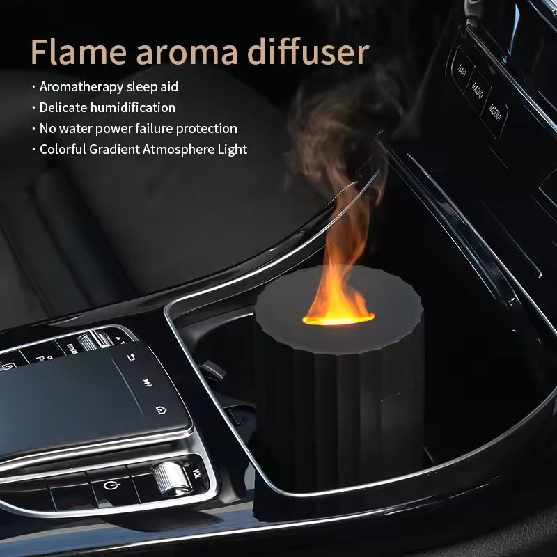 Simulated Flame Aromatherapy Diffuser With LED Light And USB Power 7