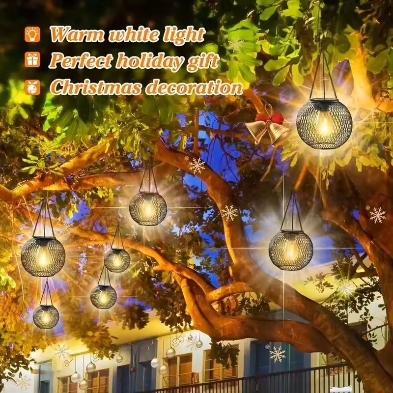 Solar Outdoor Hanging Lantern For Garden And Yard Decoration 5