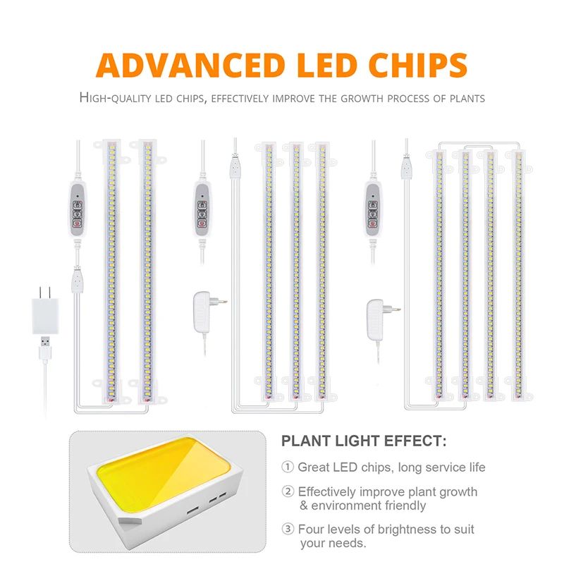 Full Spectrum Indoor LED Grow Light USB Timer Phytolamp For Hydroponics Seedlings Herbs  Houseplant 1