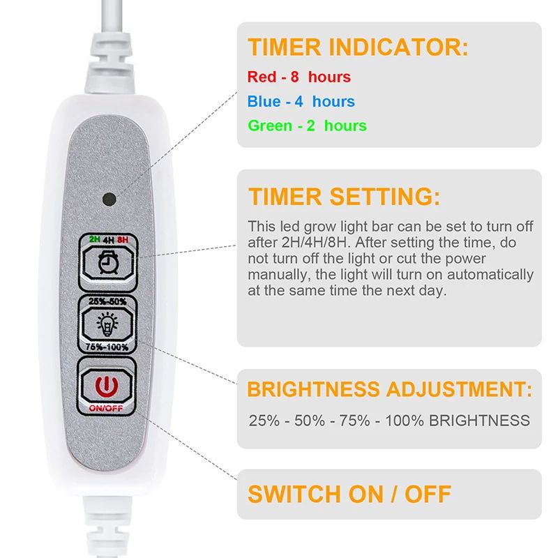 Full Spectrum Indoor LED Grow Light USB Timer Phytolamp For Hydroponics Seedlings Herbs  Houseplant 2