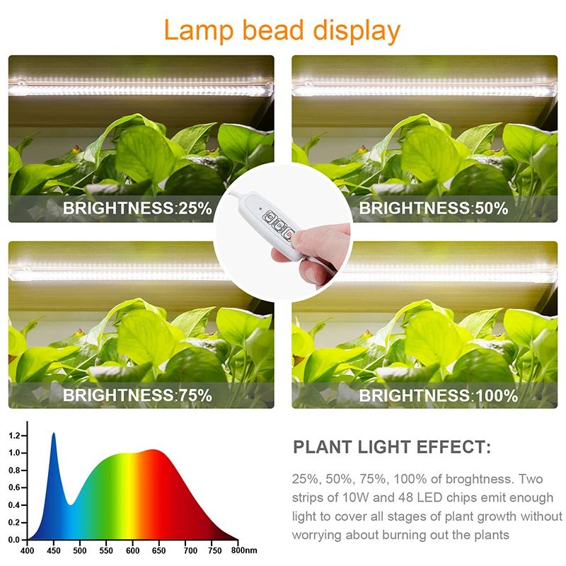 Full Spectrum Indoor LED Grow Light USB Timer Phytolamp For Hydroponics Seedlings Herbs  Houseplant 3