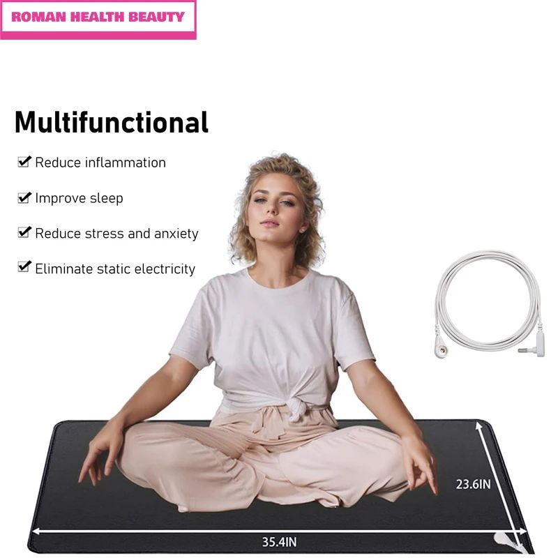 Grounding Mat for Improving Sleep, Earthing Pad with Health Cable, EMF Recovery & Electrostatic Protection