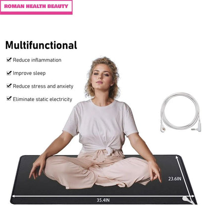 Grounding Mat for Improving Sleep, Earthing Pad with Health Cable, EMF Recovery & Electrostatic Protection
