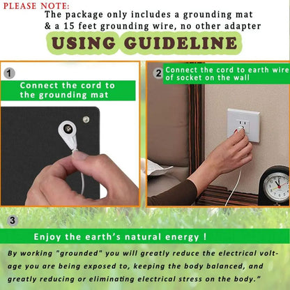 Grounding Mat For Improving Sleep Earthing Pad With Health Cable EMF Recovery  Electrostatic Protec 4
