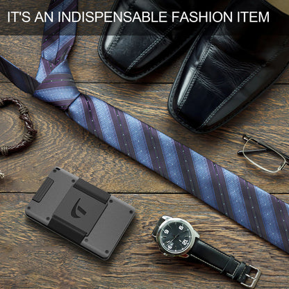 Aluminum Minimalist Wallet For Men Slim Stretchable Belt DrawOut Metal Card Holder With RFID Protec 3