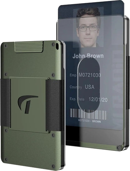 Aluminum Minimalist Wallet For Men Slim Stretchable Belt DrawOut Metal Card Holder With RFID Protec 6