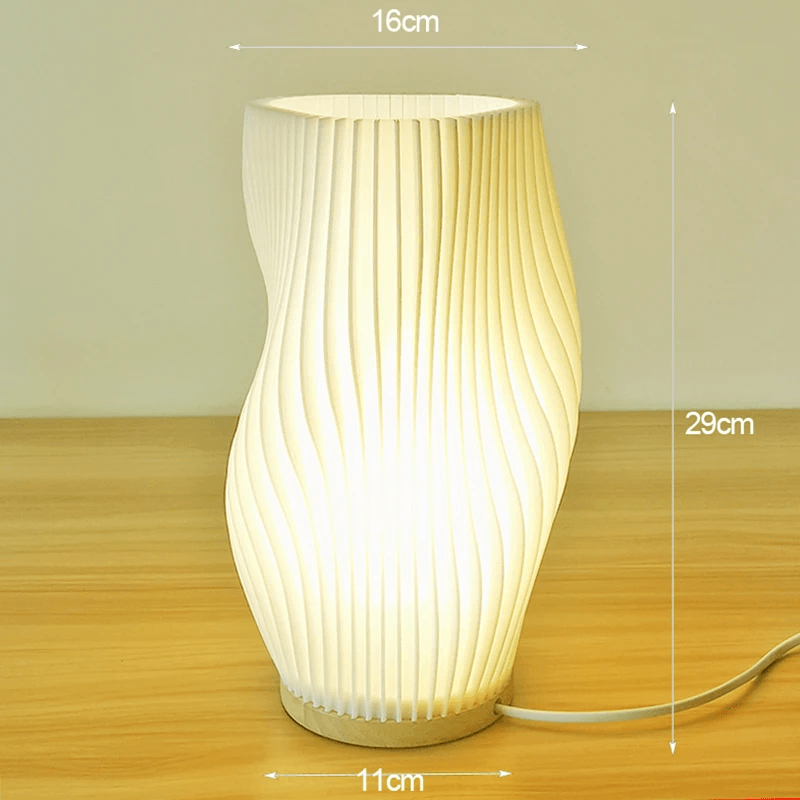 French Cream Style 3D Pleated Desk Lamp Bedroom  Study Atmosphere 3