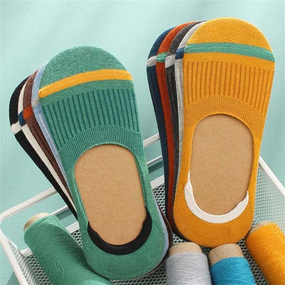 Men Cotton Boat Socks Summer Silicone Non Slip Invisible Thin SweatAbsorbing Male Ankle Sock Slippe 1