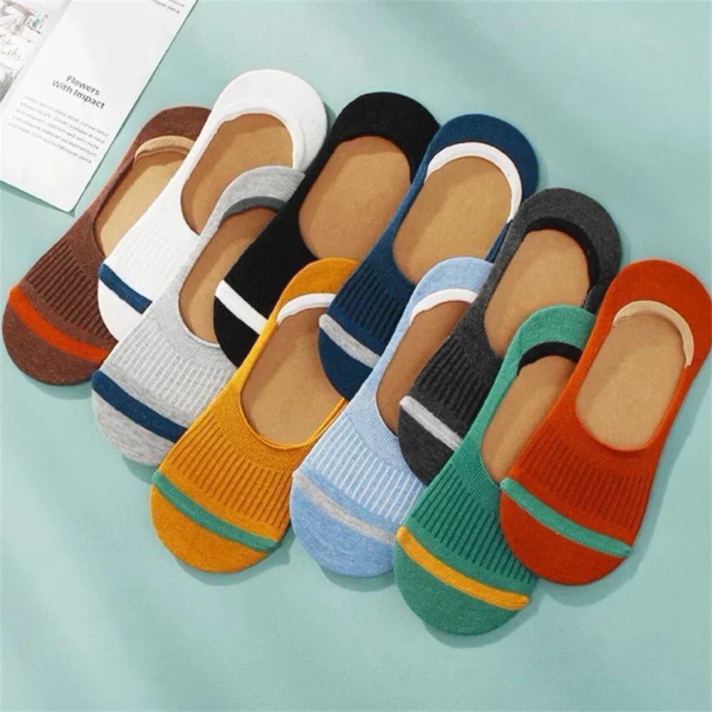 Men Cotton Boat Socks Summer Silicone Non Slip Invisible Thin SweatAbsorbing Male Ankle Sock Slippe 3