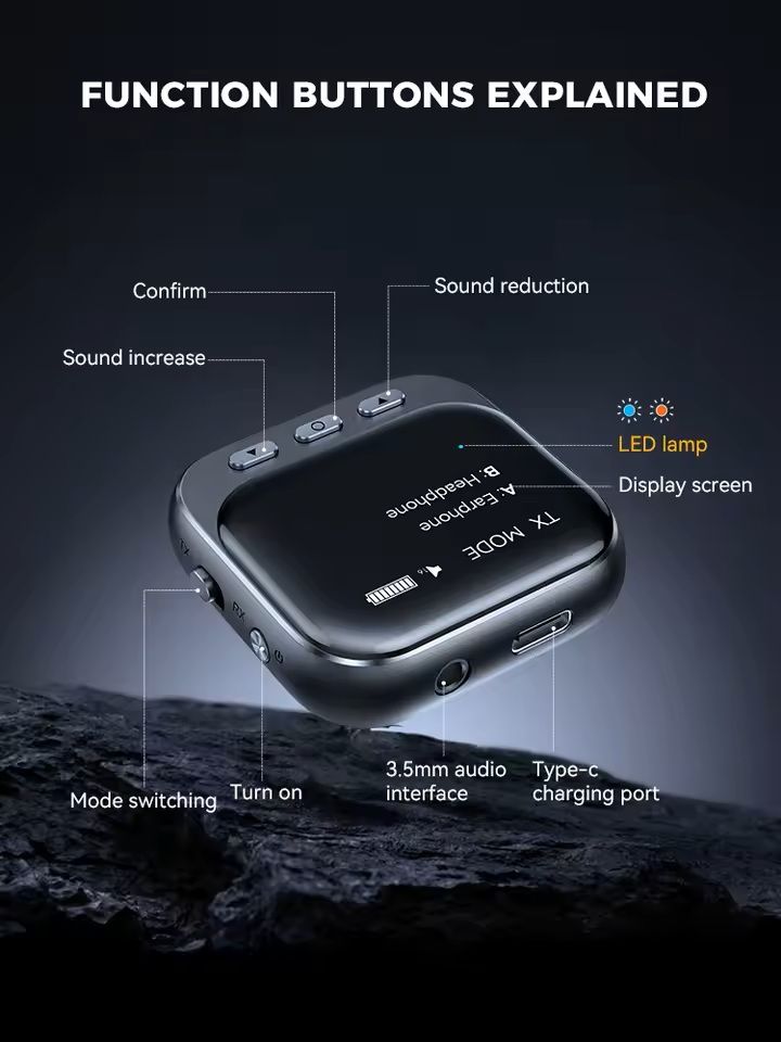 Bluetooth Car Adapter 2 In 1 Receiver And Transmitter With LED Display 3