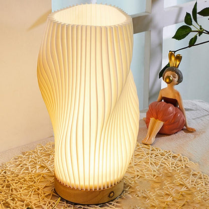 French Cream Style 3D Pleated Desk Lamp, Bedroom & Study Atmosphere