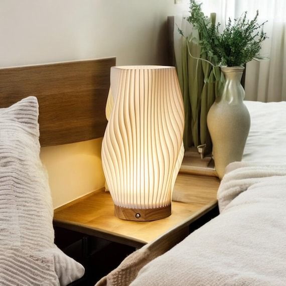 French Cream Style 3D Pleated Desk Lamp Bedroom  Study Atmosphere 3