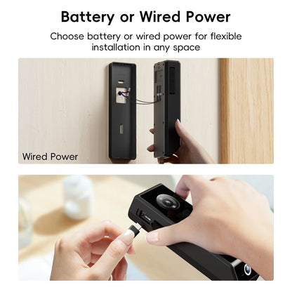 Dual Lens Video Doorbell WirelessBattery Wired Power 2K Resolution 2Way Audio Voice Changer AI Huma 2