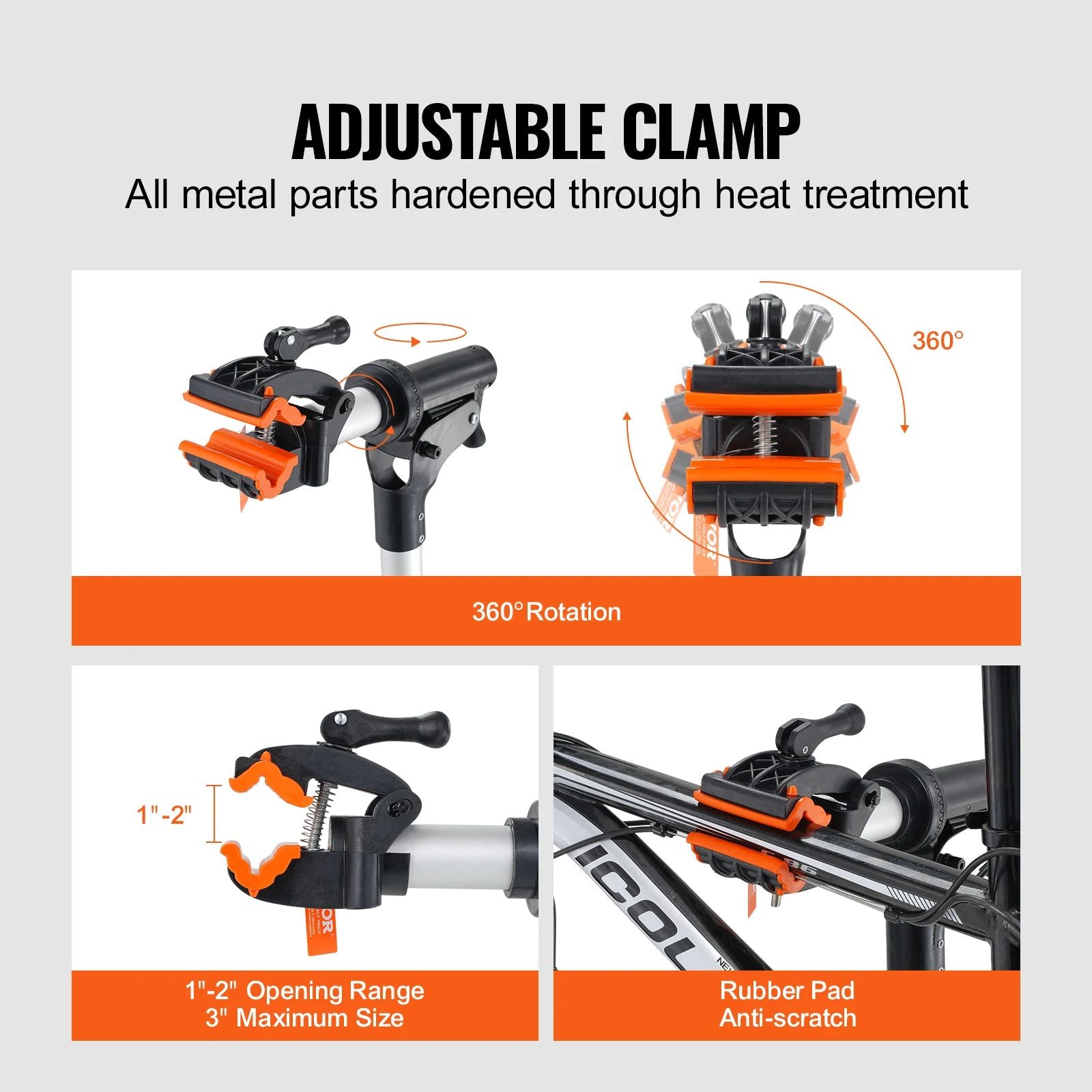 Heavyduty VEVOR Bike Repair Stand With Adjustable Height Magnetic Tool Tray Telescopic Arm  Foldabl 3