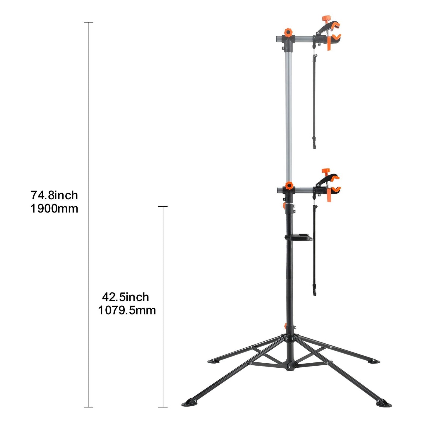 Heavyduty VEVOR Bike Repair Stand With Adjustable Height Magnetic Tool Tray Telescopic Arm  Foldabl 7