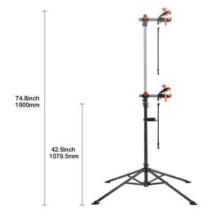 Heavyduty VEVOR Bike Repair Stand With Adjustable Height Magnetic Tool Tray Telescopic Arm  Foldabl 7