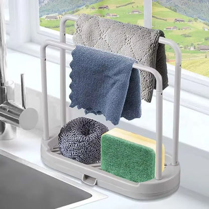 Detachable Kitchen Dishcloth Holder  Rag Hanger Ventilated Sink Sponge Holder With Rotatable Design 1