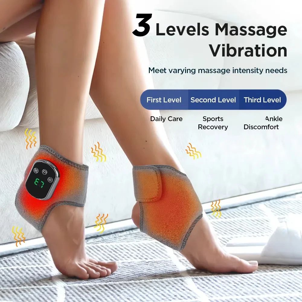 Electric Heating Wrist Guard with Levels Hot Compress, Rechargeable Massage Wrist Brace & Ankle Wrap for Hand, Foot