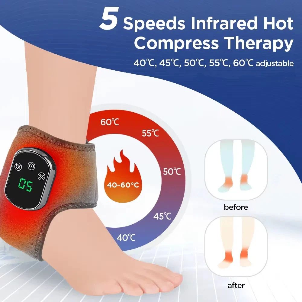 Electric Heating Wrist Guard With Levels Hot Compress Rechargeable Massage Wrist Brace  Ankle Wrap