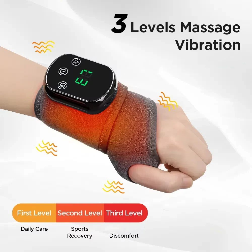 Electric Heating Wrist Guard With Levels Hot Compress Rechargeable Massage Wrist Brace  Ankle Wrap